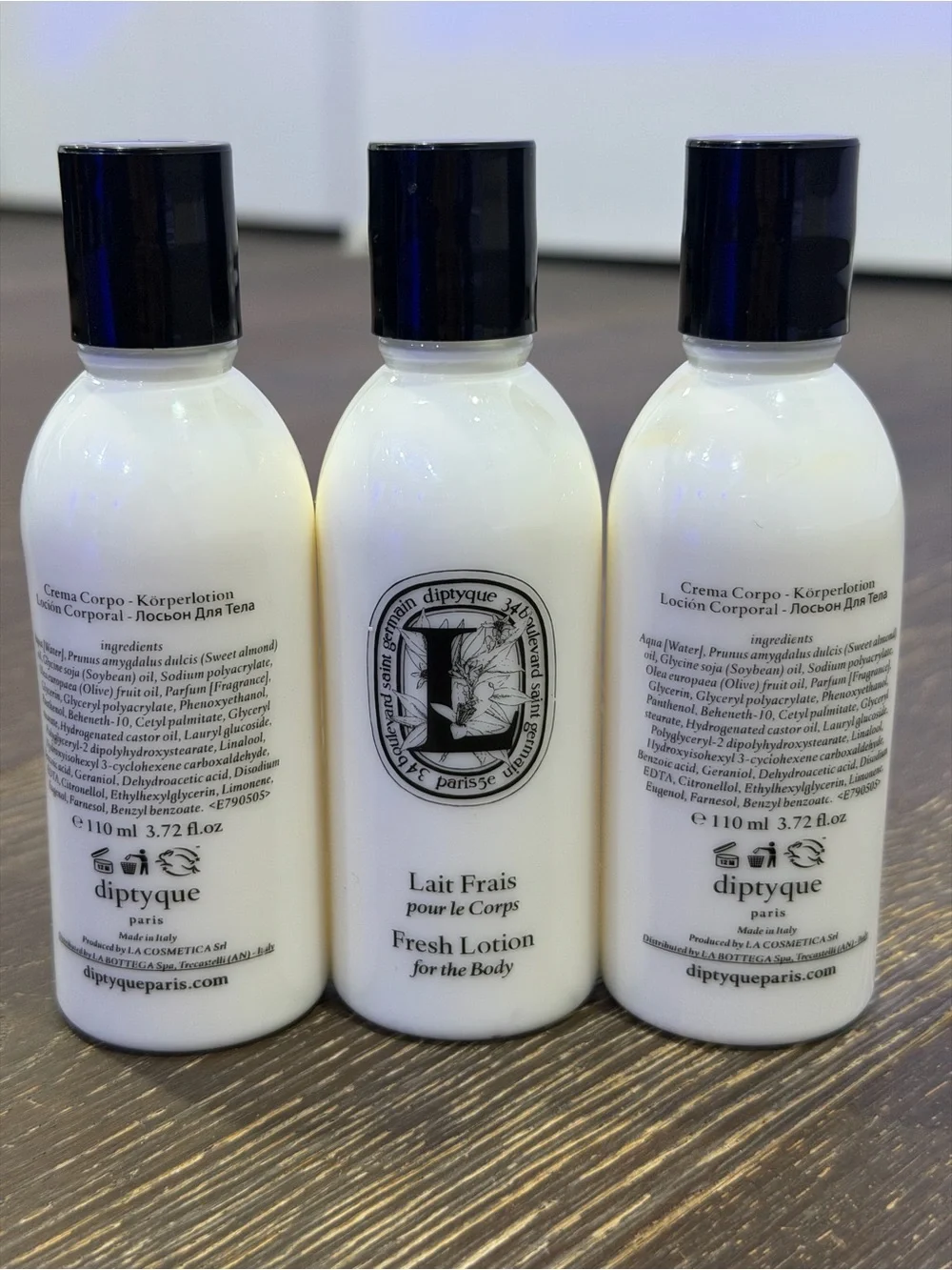 diptyque 3.72 oz times 3 Fresh Lotion Trio